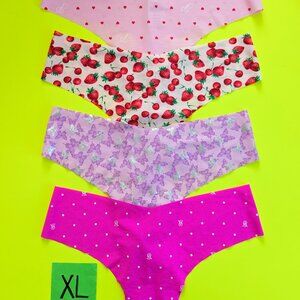Victoria's Secret PINK Size XL Seamless Thong Panty Bundle - 4 pairs